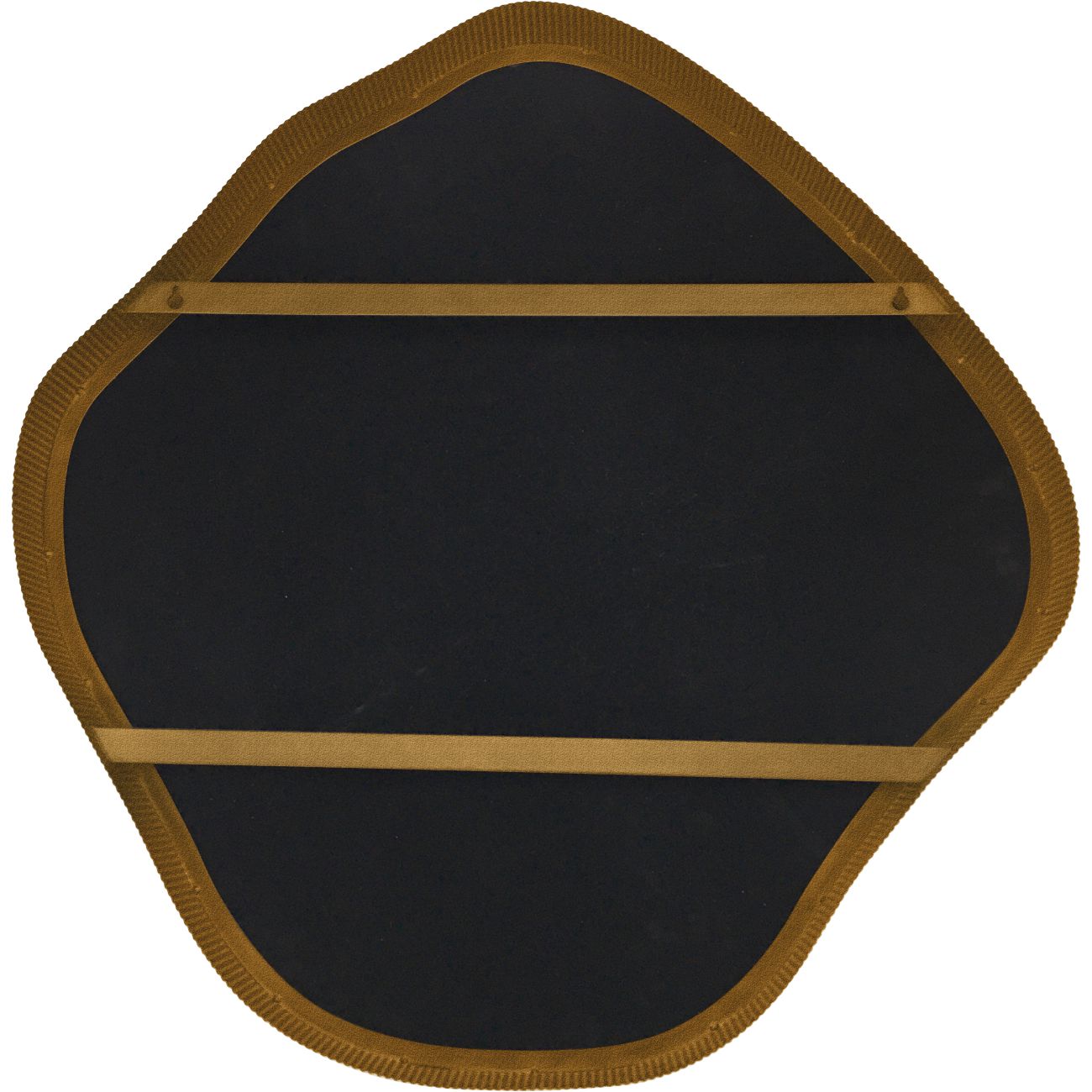 Organic Abstract Aged Champagne Finish Wall Mirror | Medium